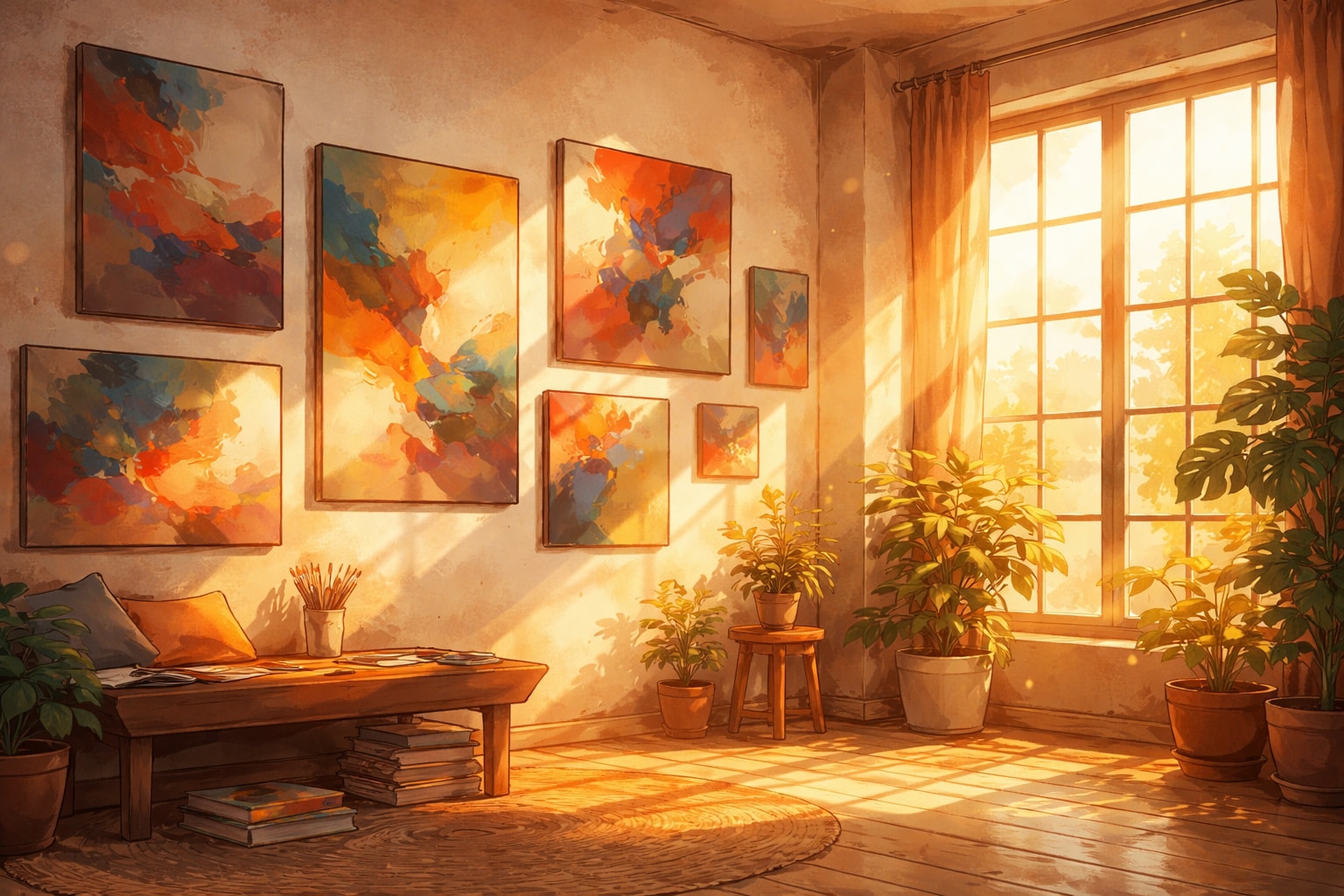 You enter a room filled with abstract art. What is your first instinct? - Question Image