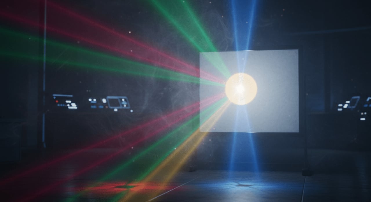 Which primary color is a fundamental component in the creation of all other colors through additive mixing? - Question Image