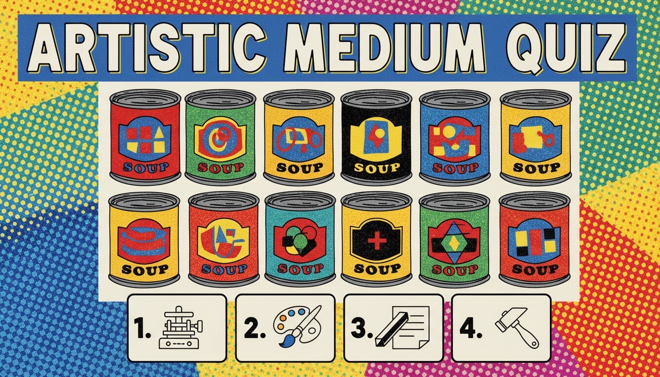 What artistic medium did Andy Warhol famously use for mass reproduction and its iconic soup can series? - Question Image