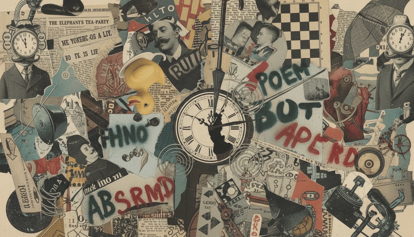 Which art movement, emerging in the early 20th century, emphasized irrationality, chance, and the subconscious, often featuring nonsensical imagery and wordplay? - Question Image