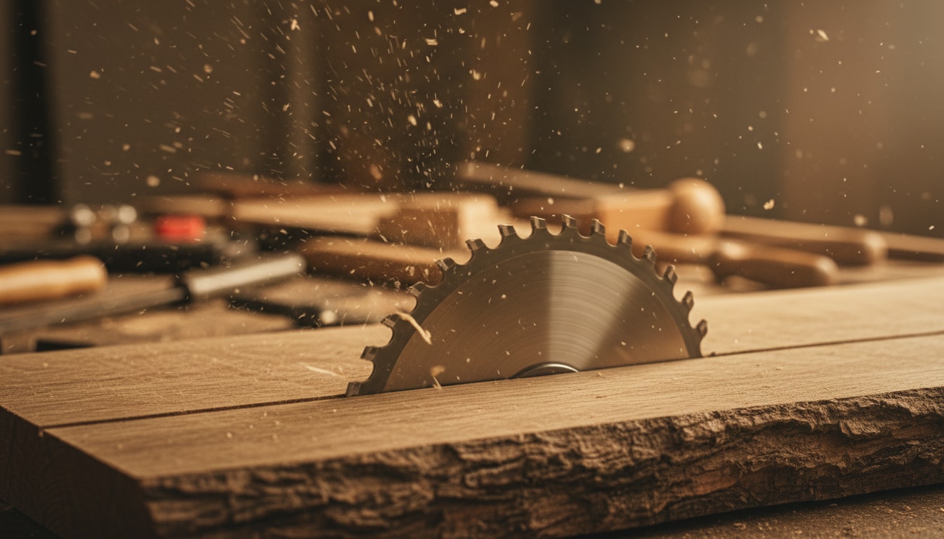 Which tool is essential for cutting wood along the grain? - Question Image