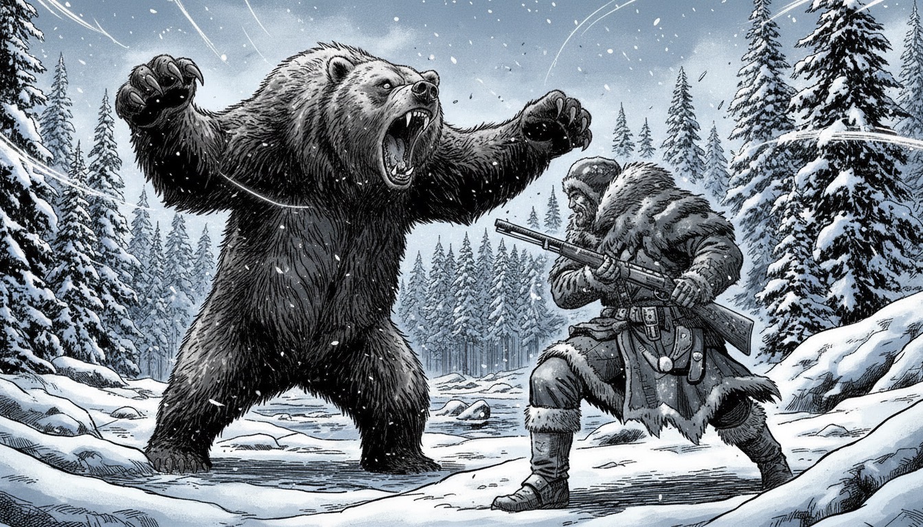 A fur trapper battles a grizzly bear in a brutal, frozen wilderness. What's the film? - Question Image