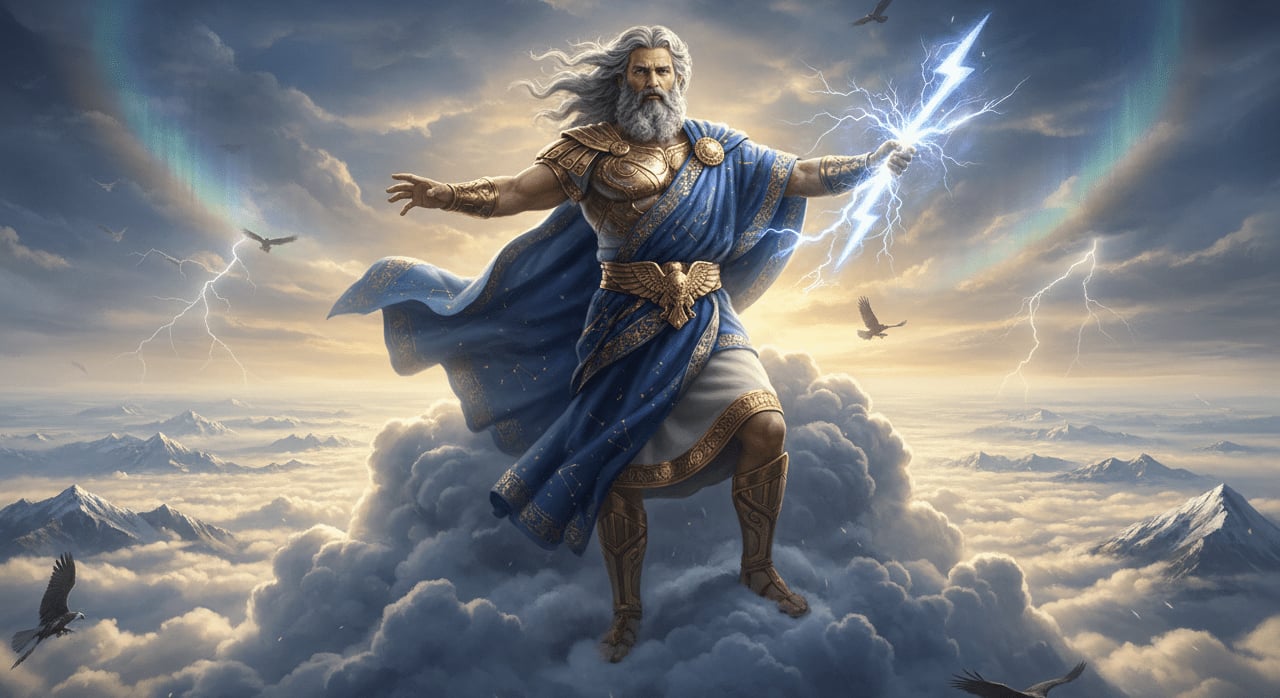 Which Greek god is the king of the Olympian gods and ruler of the sky? - Question Image