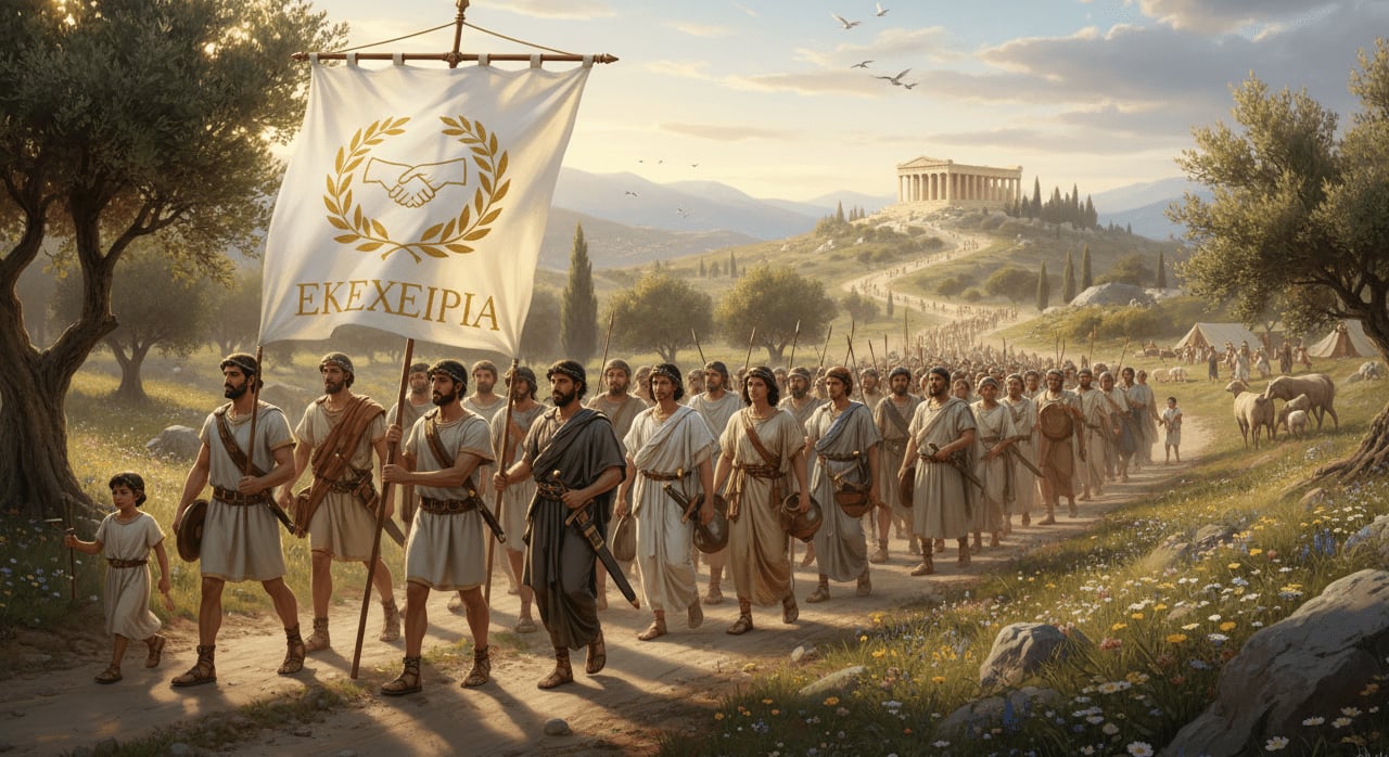 What was the name of the sacred truce that ensured safe passage for athletes and spectators to Olympia? - Question Image
