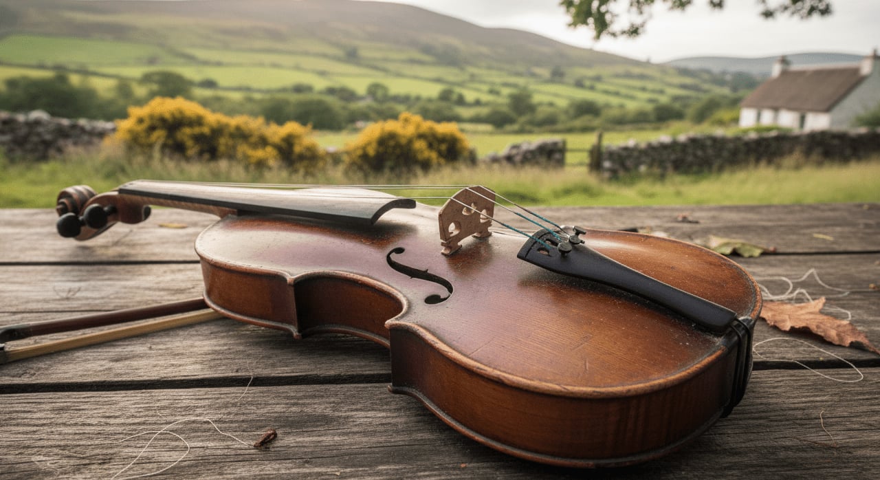 What is the primary melodic instrument in traditional Irish folk music, often referred to as a 'fiddle'? - Question Image