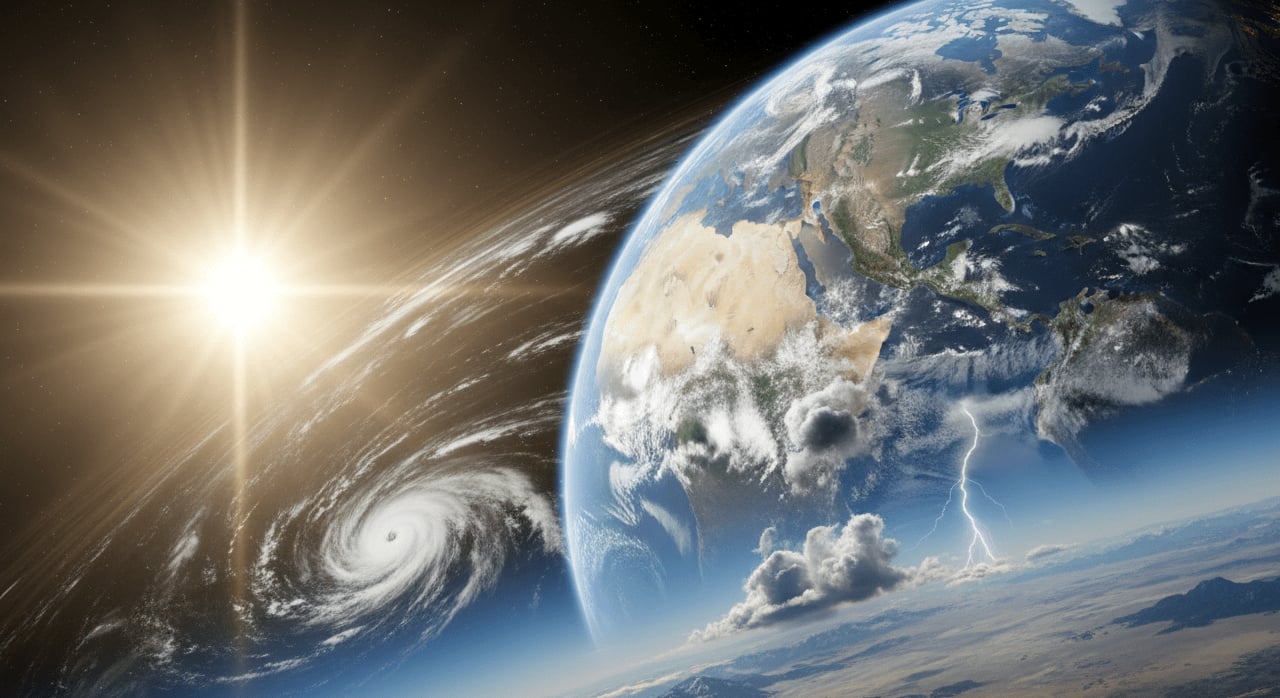 What is the primary source of energy that drives Earth's weather systems and atmospheric circulation? - Question Image