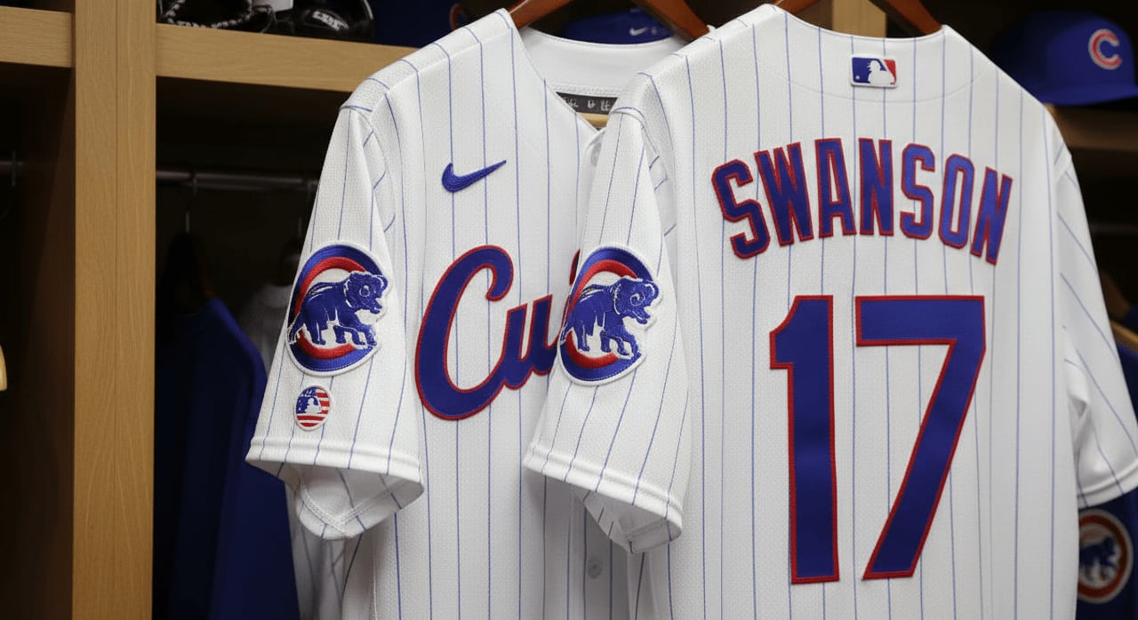 What is the primary color featured on the Chicago Cubs' home jersey? - Question Image
