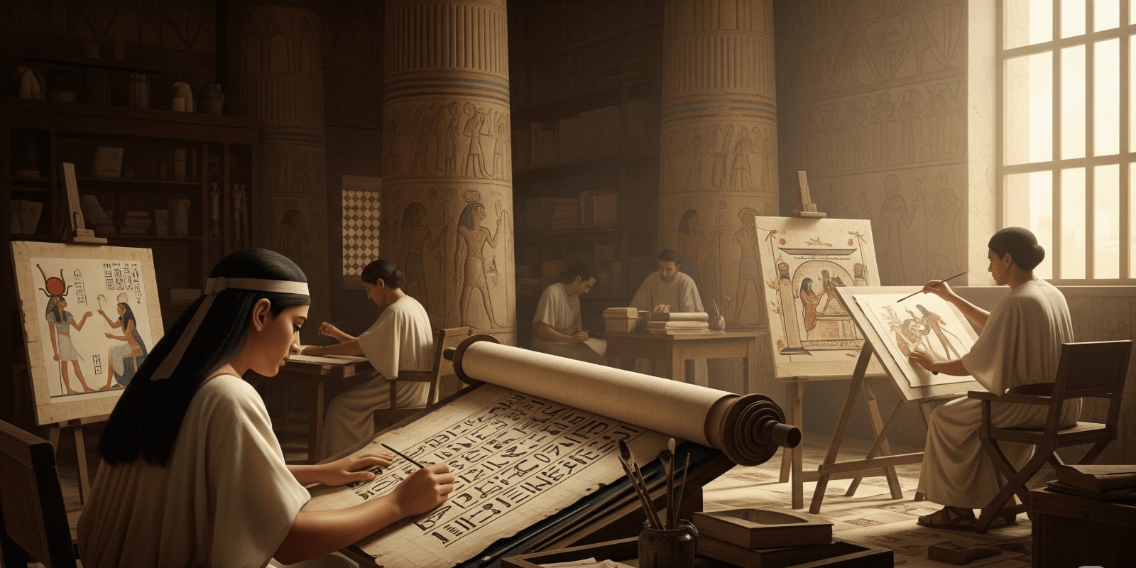 Scrolls, Stones, and Symbols: Art & Literature of Ancient Worlds - Art & Literature Quiz Cover
