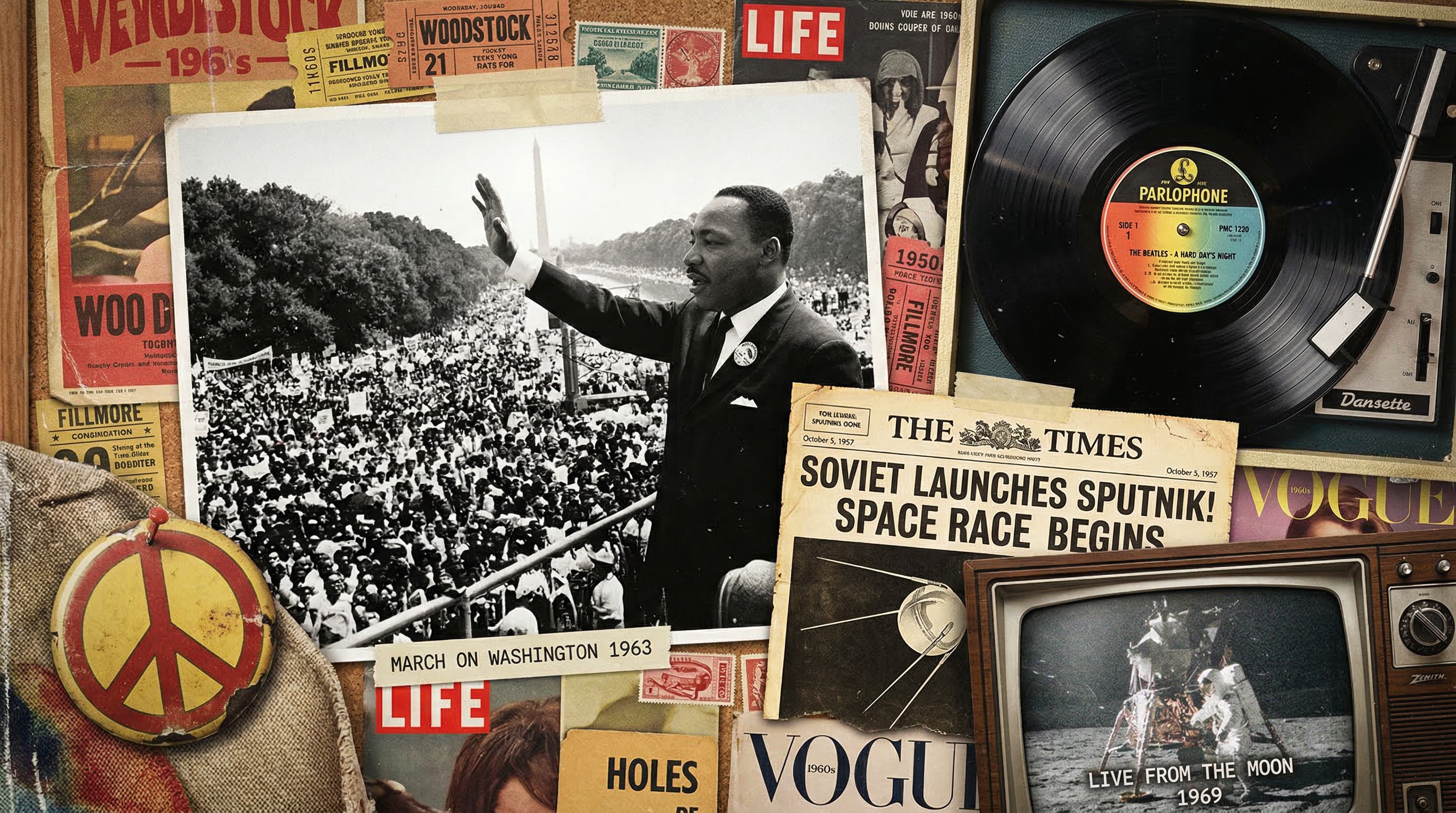 Journey Back to the 1960s: Test Your Knowledge of a Decade of Change! - History & Culture Quiz Cover