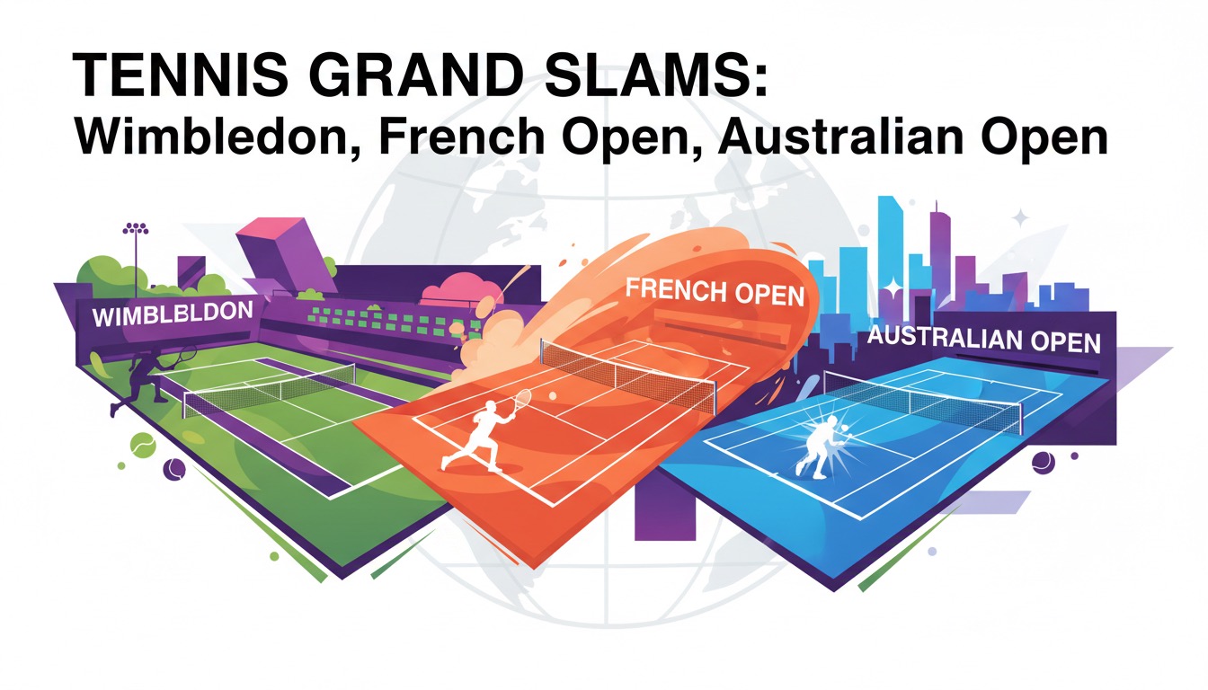 Tennis Grand Slams:Wimbledon, French Open, Australian Open - Sports Quiz Cover